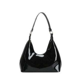 Generic Compatible For Retro Shoulder Bags Leather Armpit Bag Style Womens Handbag Lady(Black)