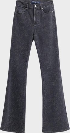 Veronica Beard Beverly Floral Flare Jeans