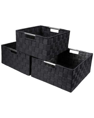 Sorbus Set Of 3 Double Woven Basket Bins