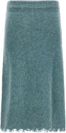 Jil Sander Gonna midi con vita elasticizzata - Blu