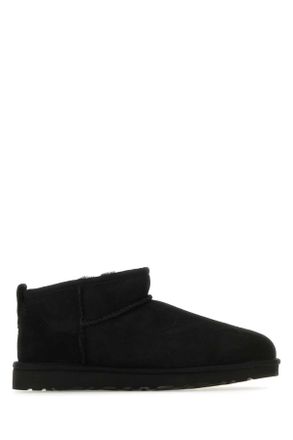 UGG Black Suede Classic Ultra Mini Ankle Boots