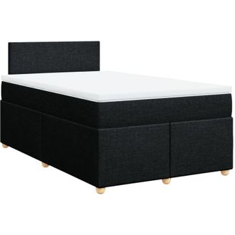vidaXL Cama Box Spring Con Colch&oacute;n Tela Negro 120x190 Cm Vidaxl