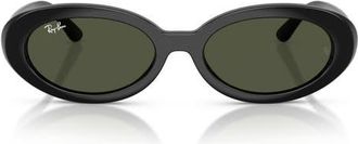 Ray-Ban 54mm Oval Sunglasses in Black /Green at Nordstrom