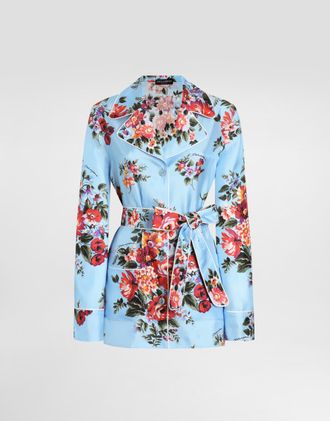Dolce & Gabbana Flower Bouquet-print Silk Vanity Shirt - Woman Shirts And Tops Multicolor 36