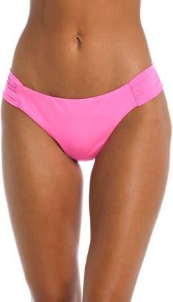 Sunshine 79 Solids Shirred Side Bikini Bottoms in Electric Pink at Nordstrom Rack, Size 14