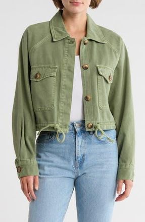 Blank NYC Crop Twill Shirt Jacket in Basil Mocktail at Nordstrom Rack, Size Medium