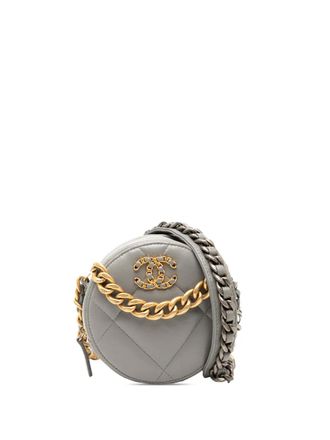 Chanel 2019 Lambskin 19 Round Clutch with Chain satchel - Grey