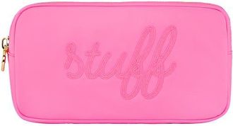 Stoney Clover Lane Small Stuff Embroidered Nylon Pouch in Bubblegum at Nordstrom