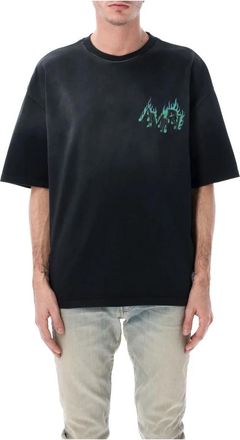Amiri Logo Flames Tee - Heren - T-shirts - Zwart - XL - Tops