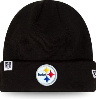 New Era Pittsburgh Steelers Loop Label Knit Beanie NFL Cap Black