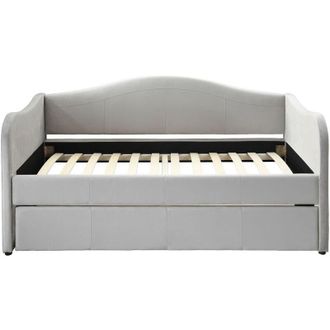 Vente-Unique Vente-unique - Letto divano a scomparsa 2 x 90 x 190 cm Velluto Grigio - mathilde