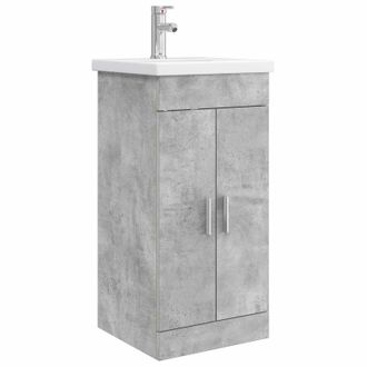 vidaXL Vanidad De Ba&ntilde;o Con Lavabo Gris Hormig&oacute;n 42 X 40 X 84,5 Cm Vidaxl