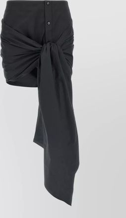 The Attico cotton draped mini skirt