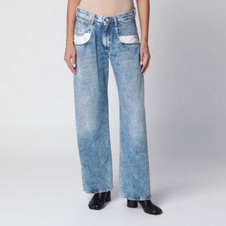 Maison Margiela Light washed blue jeans with contrasting insert pocket details