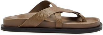 A.Emery Claude Grained Leather Sandals - Beige - 38 (IT38/ UK5)