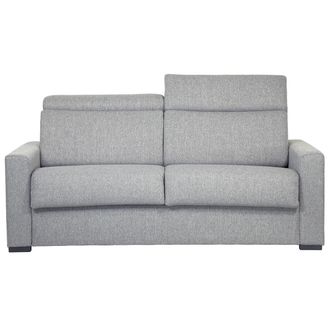 Miliboo Sof&aacute; Convertible Gris Claro Con Colch&oacute;n 18 Cm Y Reposacabezas Ajustables Noro