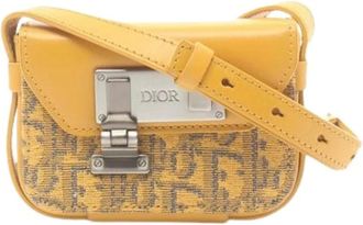 Dior Pre-owned Cross Body Bags, female, Yellow, Size: ONE SIZE Pre-owned Canvas Crossbody Bag