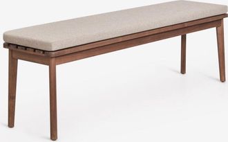 Sklum Banco De Jard&iacute;n 160 Cm En Madera De Acacia Y Tela Kaela Sklum