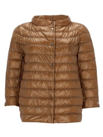Herno Brown Mandarin Collar Jacket