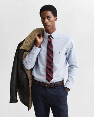 GANT Businesshemd GANT REG OXFORD SHIRT, Herren, Gr. 4XL, N-Gr, blau (light blau), Web, Obermaterial: 100% Baumwolle, unifarben, regular fit h&uuml;ftlang, hoch