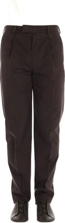 Ermenegildo Zegna Rechte Broek - Heren - Straight fit broeken - Bruin - M - Leer - Broeken