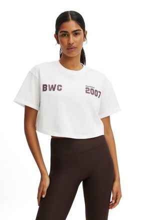 Cotton On Womens Active Cropped Graphic Active Tee in White at Nordstrom, Size Xx-Small