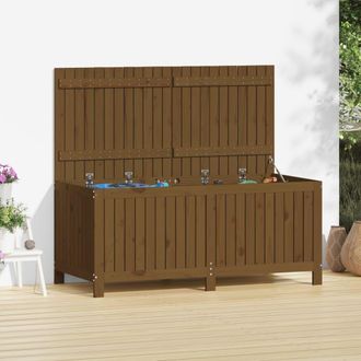 Berkfield Home Garden Storage Box Honey Brown 147x68x64 cm Solid Wood Pine | Size: 147 x 68 x 64 cm