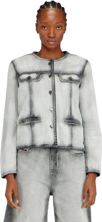 Diesel Jacket in soft skeleton denim - Denim Jackets - Woman - Grey
