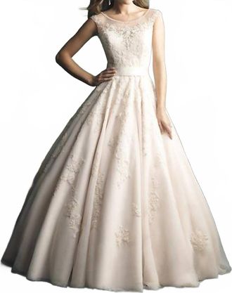 Allure Bridals Lace Wedding Dress In Ivory/silver
