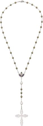 Darkai Beaded Embellished-cross Necklace