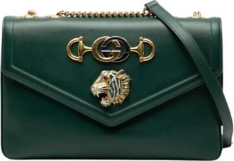 Gucci Pre-owned Shoulder Bags, female, Green, Size: ONE SIZE Pre-owned Rajah Crossbody Bag
