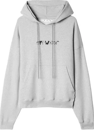Off-white Face Design Skate Fit Grey Hoodie