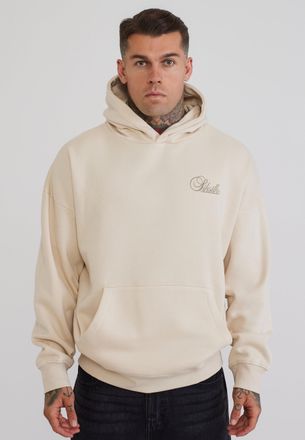Siksilk para Hombres Ecru Essentials Sudadera con Capucha XXL