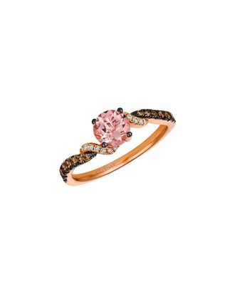 Le Vian Peach Morganite 14K Rose Gold 0.79 Ct. Tw. Diamond & Morganite Cocktail Ring