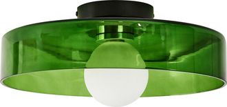 Beliani L&aacute;mpara de techo Vidrio Verde