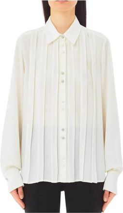 Liu Jo Elegante Geplooide Blouse - Dames - Overhemden - Wit - M - Overhemden