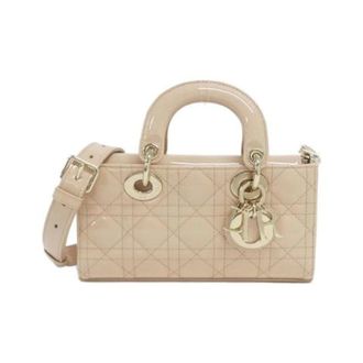 Dior Pre-owned Lady D-Joy Patent Leather Bag - Dames - Pre-owned - Beige - Maat: ONE Size Leer