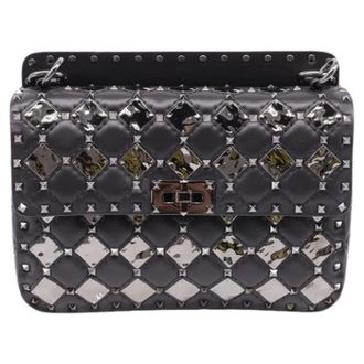Valentino Pre-owned Medium Rockstud Spike.It Shoulder Bag - Dames - Pre-owned - Zwart - Maat: ONE Size Leer