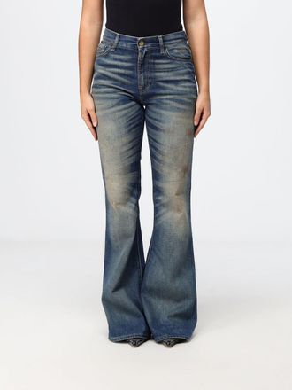 Acne Studios Jeans flared in denim di cotone vintage a vita media 5 tasche