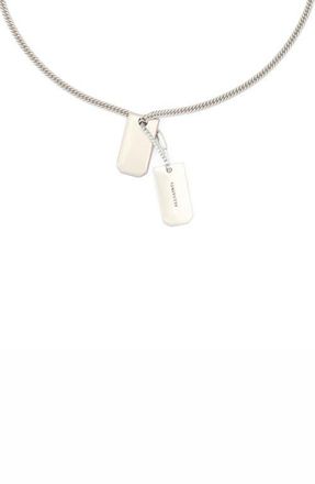 AllSaints Dog Tag Pendant Necklace in Warm Silver at Nordstrom
