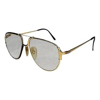 Dior Pre-owned Accessories, female, Yellow, Size: ONE SIZE Pre-owned Vintage Metal Sunglasses