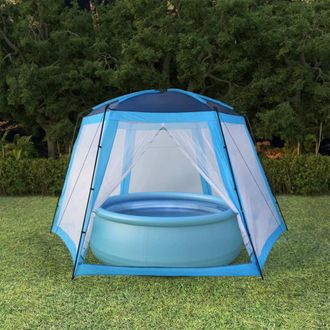 vidaXL Carpa Para Piscina De Tela Azul 500x433x250 Cm Vidaxl