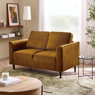 Furniturebox Logan Fabric 2 Seater Sofa in Orange