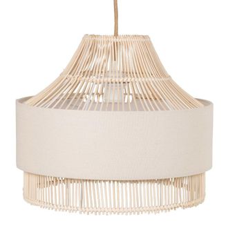 Maisons du monde L&aacute;mpara de techo de rat&aacute;n y poli&eacute;ster reciclado beige D.40 cm