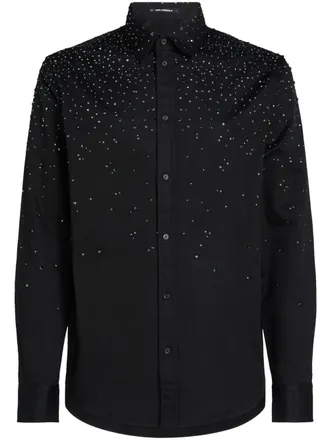 Karl Lagerfeld rhinestone-d&eacute;grad&eacute; shirt - men - Organic Cotton - S - Black