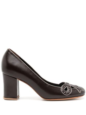 Sarah Chofakian Audrey leren pumps - Bruin