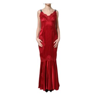 Dolce & Gabbana Gowns, female, Red, Size: S Sleeveless Maxi Dress