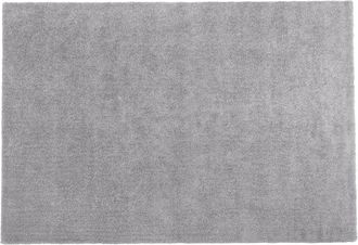 Beliani Alfombra De Pelo Largo Gris Claro 140 X 200 Cm Rectangular Moderna Demre