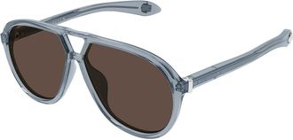 Alexander McQueen AM0586S Asian Fit 004 Mens Sunglasses Grey Size 59 - Free RX Lenses - Free RX Lenses