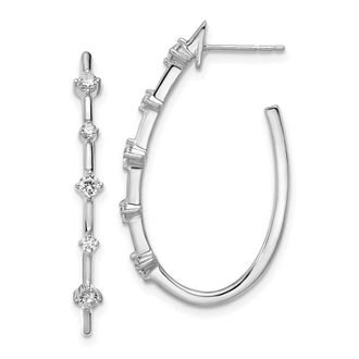 Diamond2Deal 14k Gold 1/2 ct Lab Grown Diamond Hoop Earrings VS Clarity, D-E Color